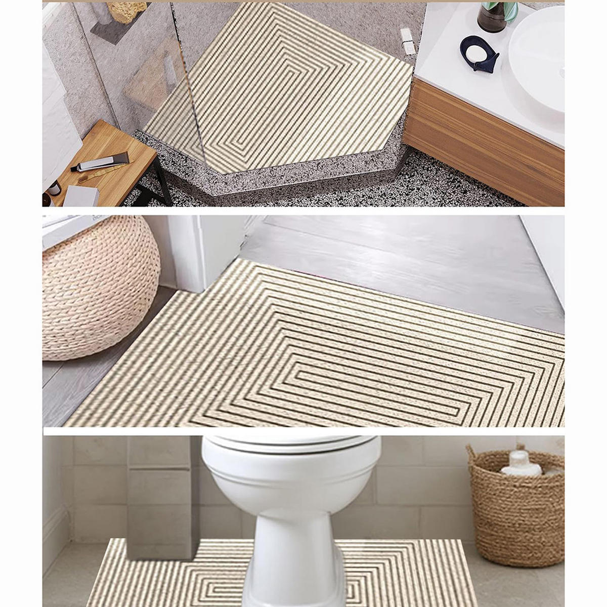BADEMATTEN Duschmatte Badewannenmatte Nassbereiche 50*80cm - Beige, Kunststoff (50/80cm) - Kaket