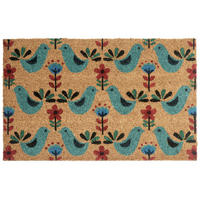 FUSSMATTE Bunt 50/80 cm Vogel Kokosfasern Tanana - Multicolor, Textil (50/80cm) - Beliani