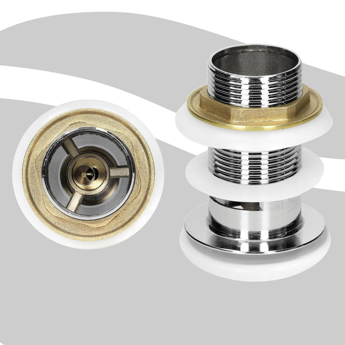 WASCHBECKEN Weiß 57x19,5x48,5 cm mit Ablaufgarnitur - Weiß, Metall (48.5/19.5/57cm) - LuxeBath