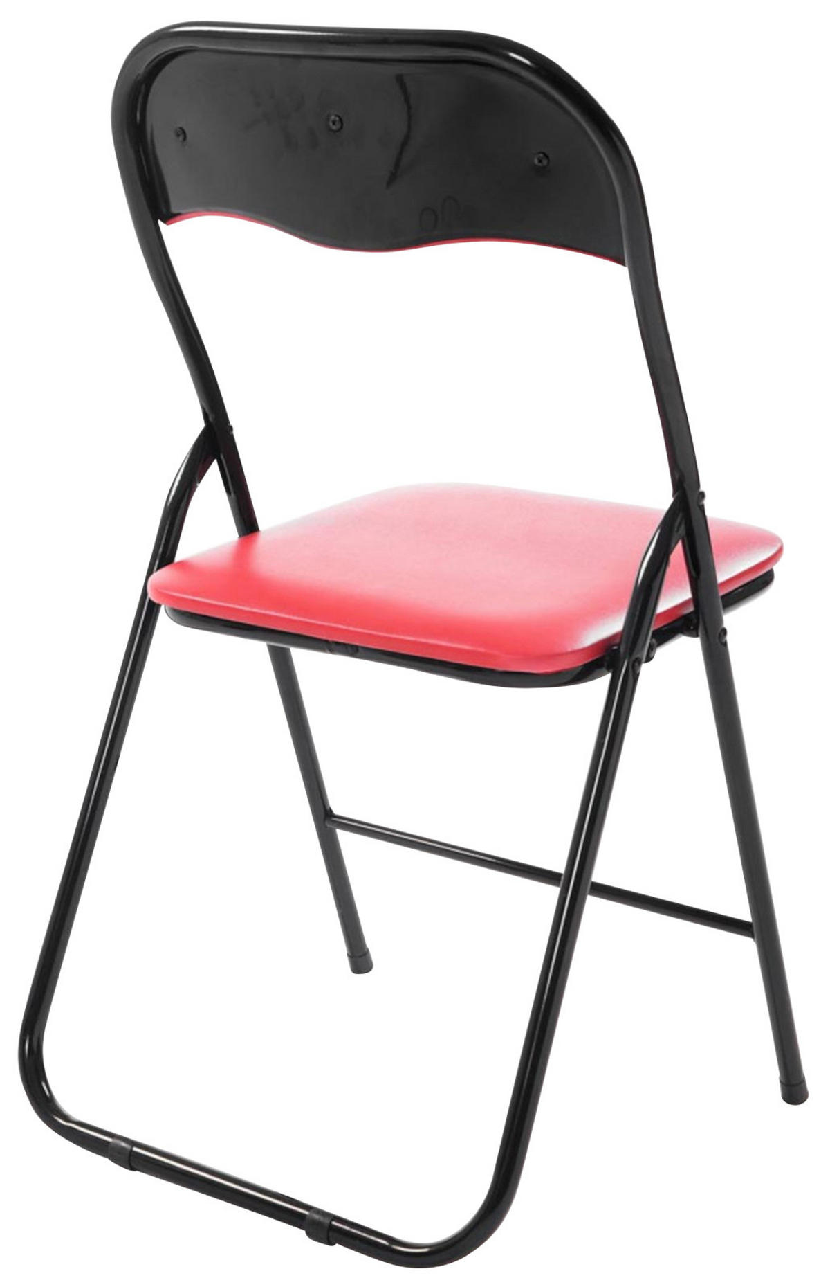 KLAPPSTUHL 2er Set Kunststoff rot/schwarz - Rot/Schwarz, Kunststoff/Textil (45/78/45cm) - CLP