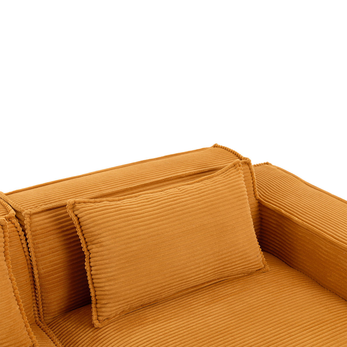 ECKSOFA gepolstert mit taschenfederkern & 2 kissen - Gelb, Textil (235/129cm) - Urban Meuble