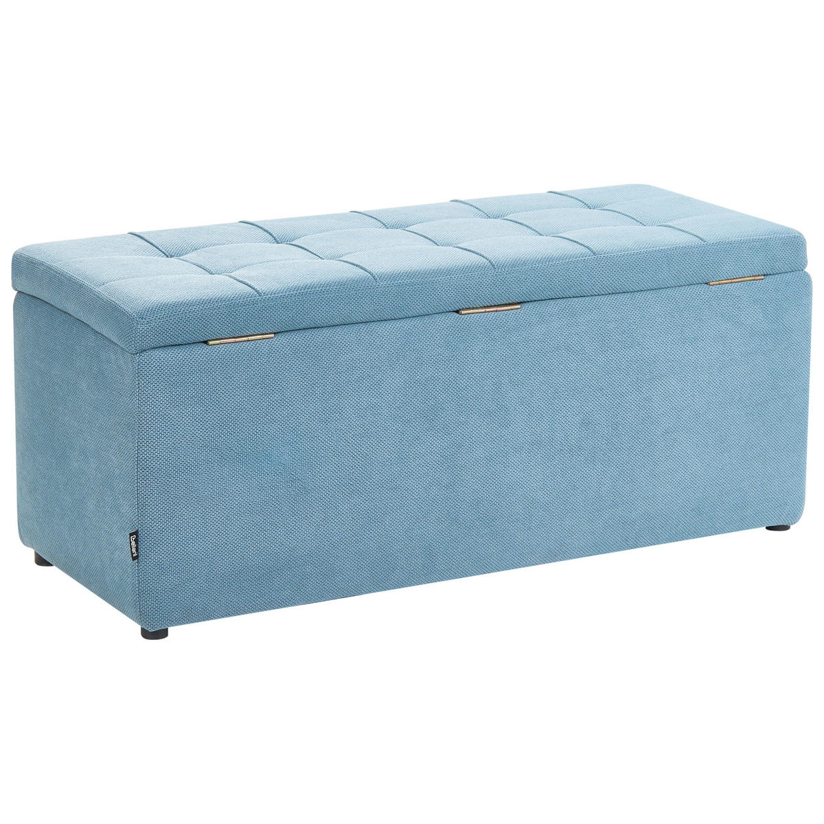 OTTOMANE Stoff 100/40 cm Blau Orem - Blau/Schwarz, Holz/Textil (100/42/40cm) - Beliani