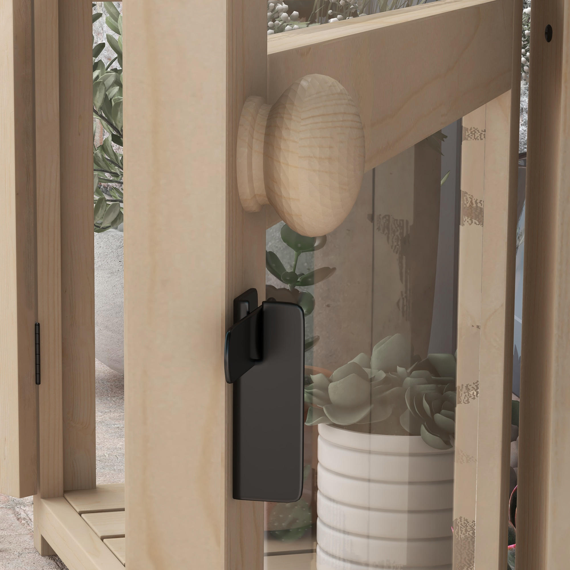 Thumbnail - Modfu Gewächshaus, Natur, Holz, 61x103x103 cm, Gartenzubehör, Gewächshäuser