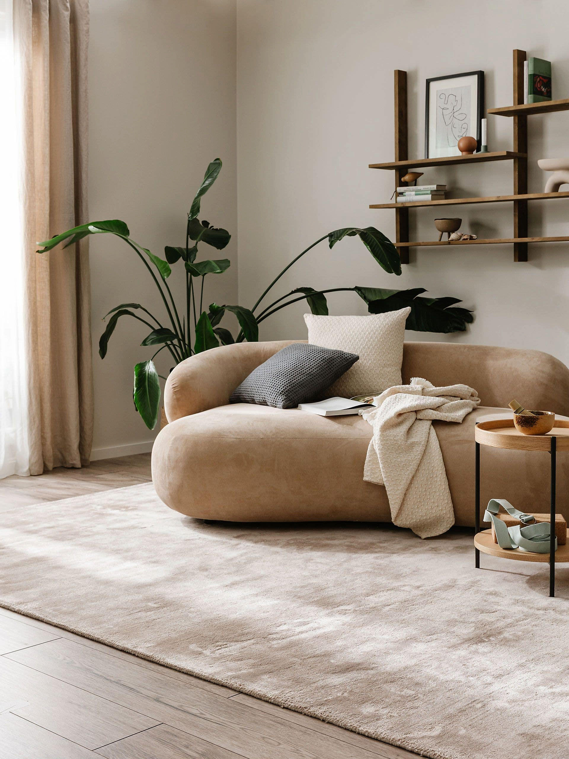 VISKOSETEPPICH Nela Taupe 200x300 cm - Taupe, Textil (200/300cm) - benuta Pure