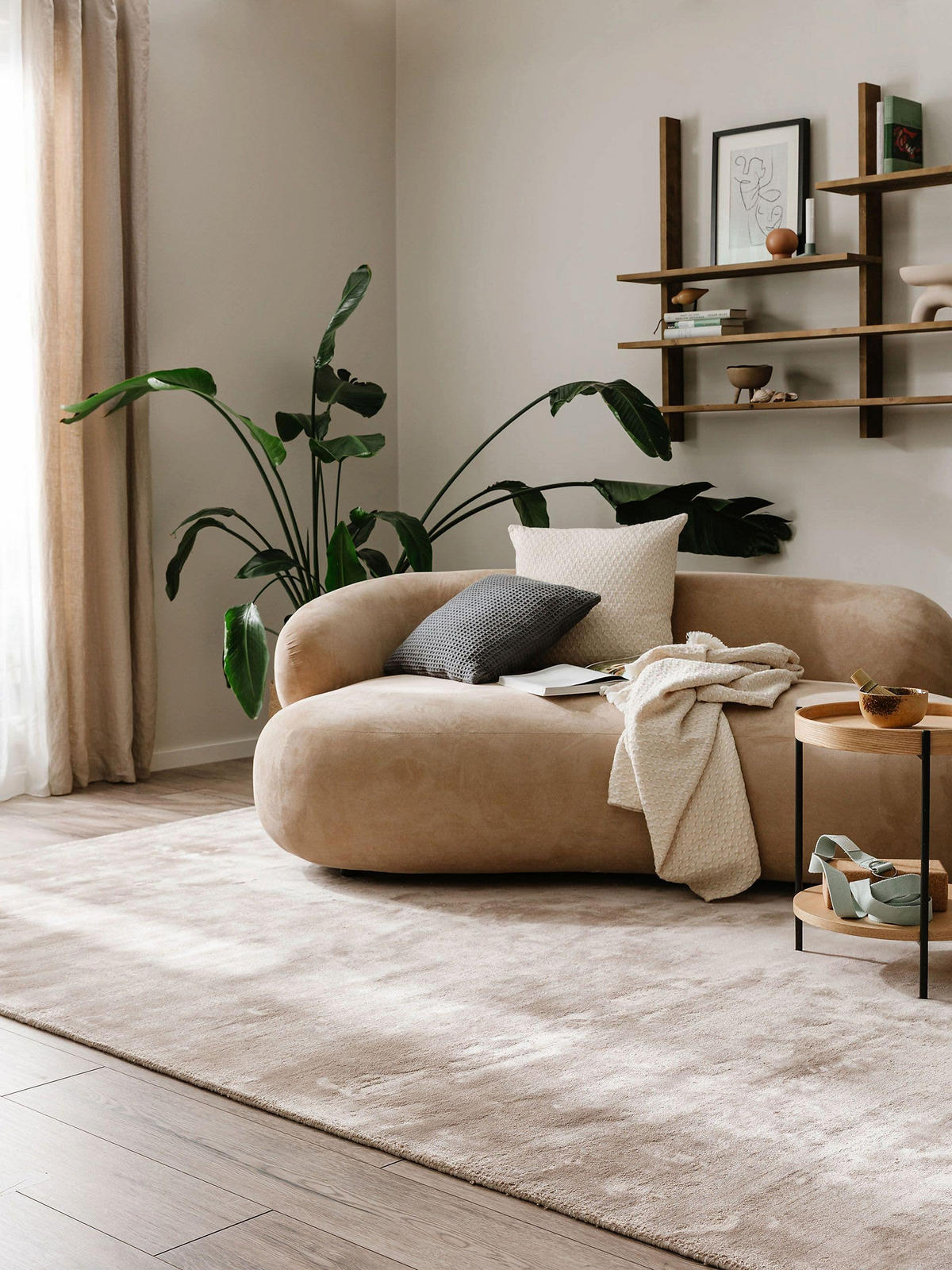 VISKOSETEPPICH Nela Taupe 120x170 cm - Taupe, Textil (120/170cm) - benuta Pure