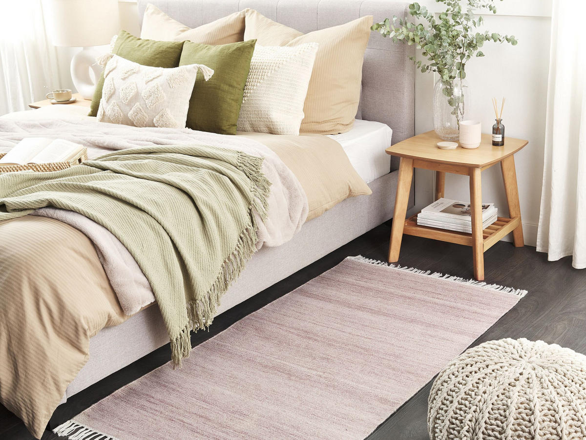 TEPPICH geflochten Malhia 150/80 cm - Rot, Kunststoff (80/150cm) - Beliani