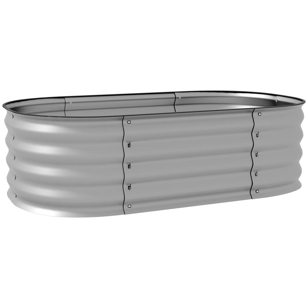 PFLANZENBEET, Kräuterbeet für Garten, Balkon, Silber, 105 x 62 x 30 cm - Silberfarben, Metall (62/30/105cm) - Outsunny
