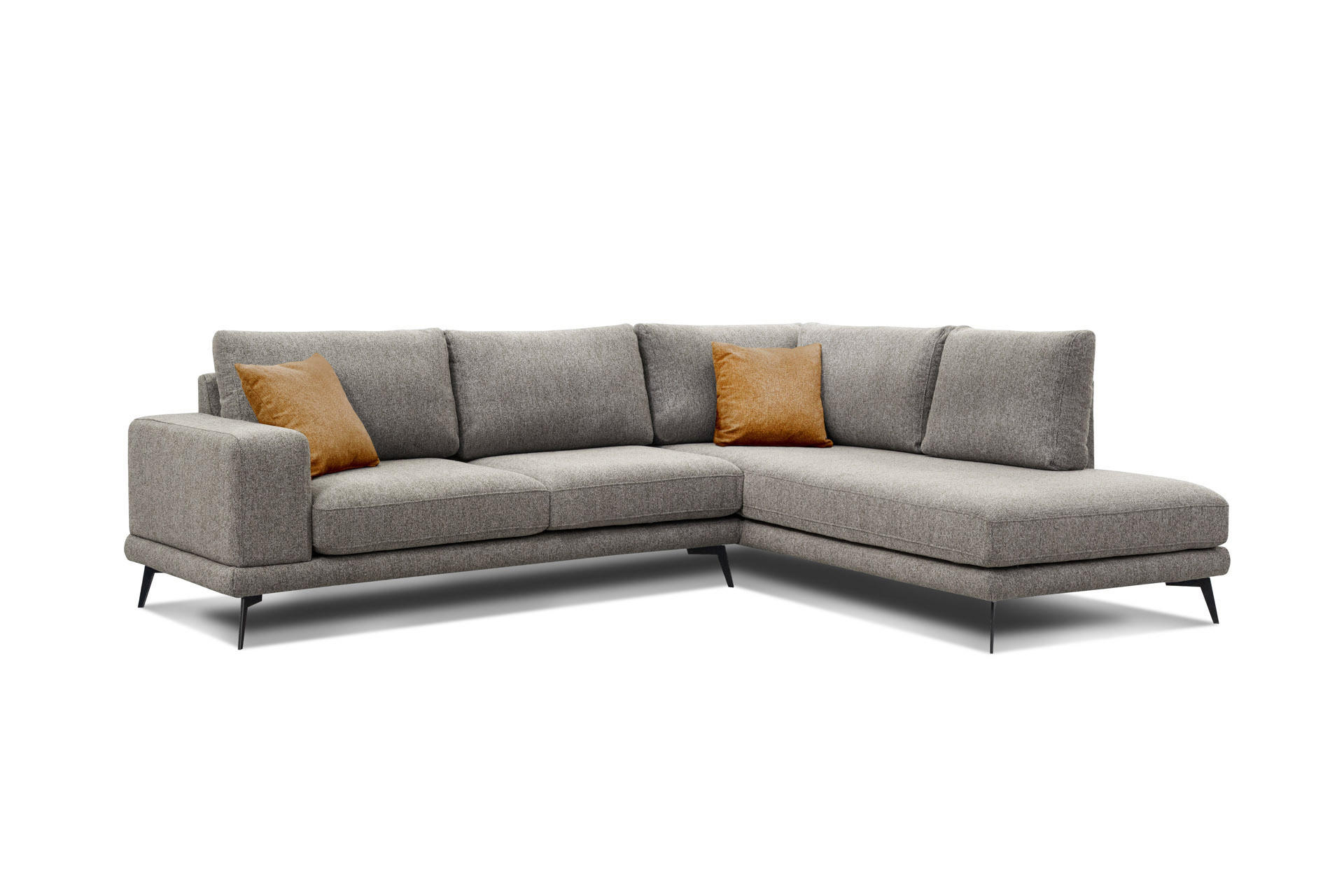 ECKSOFA MEDIOLANE 5-Sitzer, taupe - Taupe, Holzwerkstoff/Textil (282/219cm) - Courtois Laville