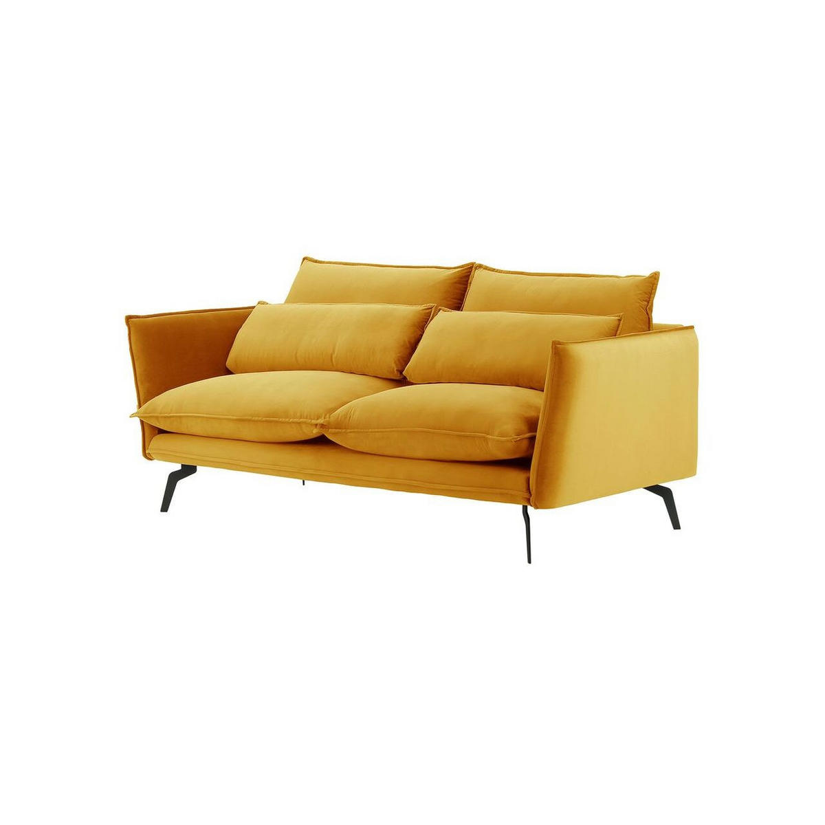SOFA Layla 2,5-Sitzer-Velluto 8 - Gelb, Holz/Textil (197/95/98cm)