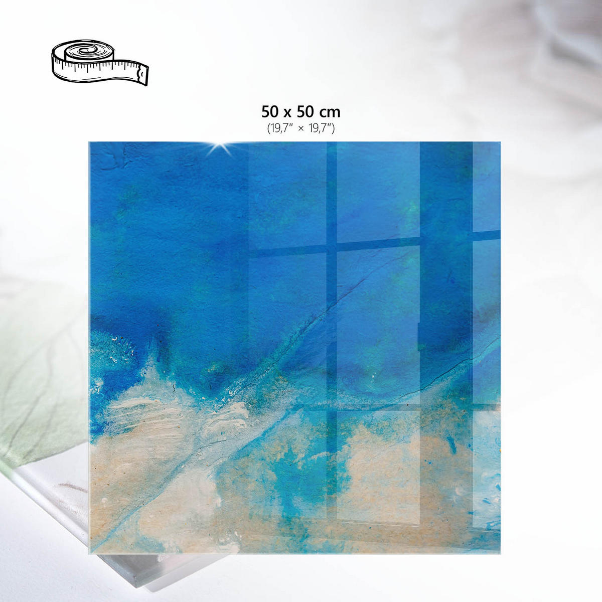 TISCHPLATTE 50x50 cm – Meerestiefen - Grau, Glas (50/50/0.4cm) - Wallfluent