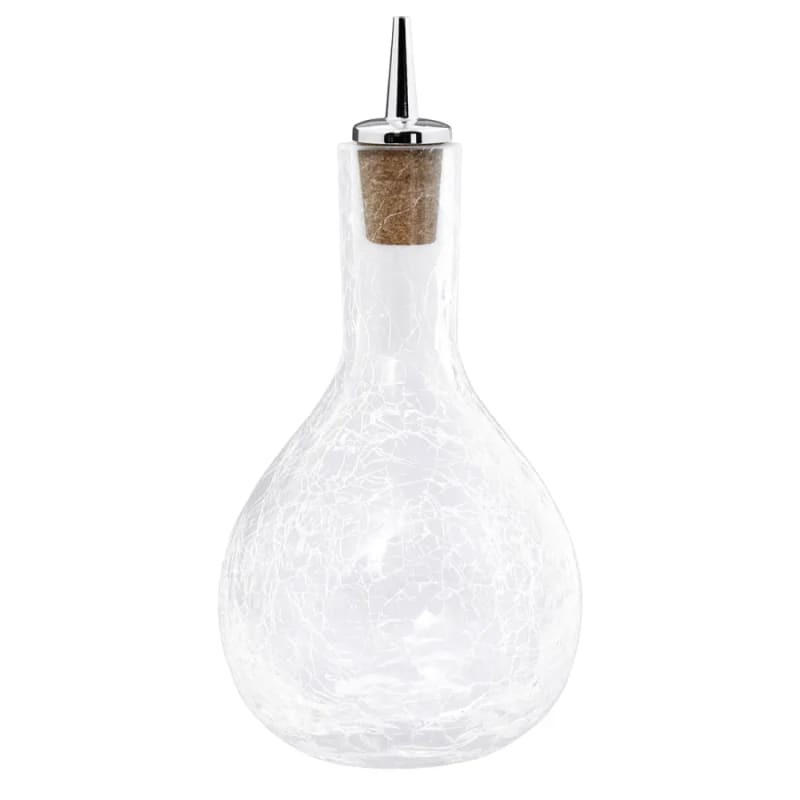 BITTERFLASCHE Craquelé Glas, 285 ml, verchromter Ausgießer - Klar, Glas (9.5/18.5/9.5cm) - ich-zapfe