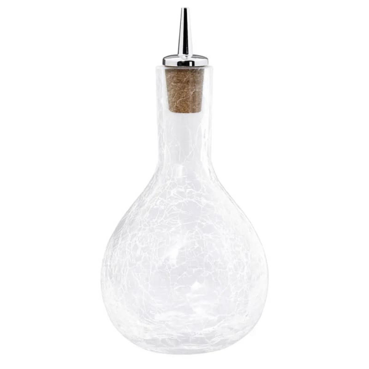 BITTERFLASCHE Craquelé Glas, 285 ml, verchromter Ausgießer - Klar, Glas (9.5/18.5/9.5cm) - ich-zapfe