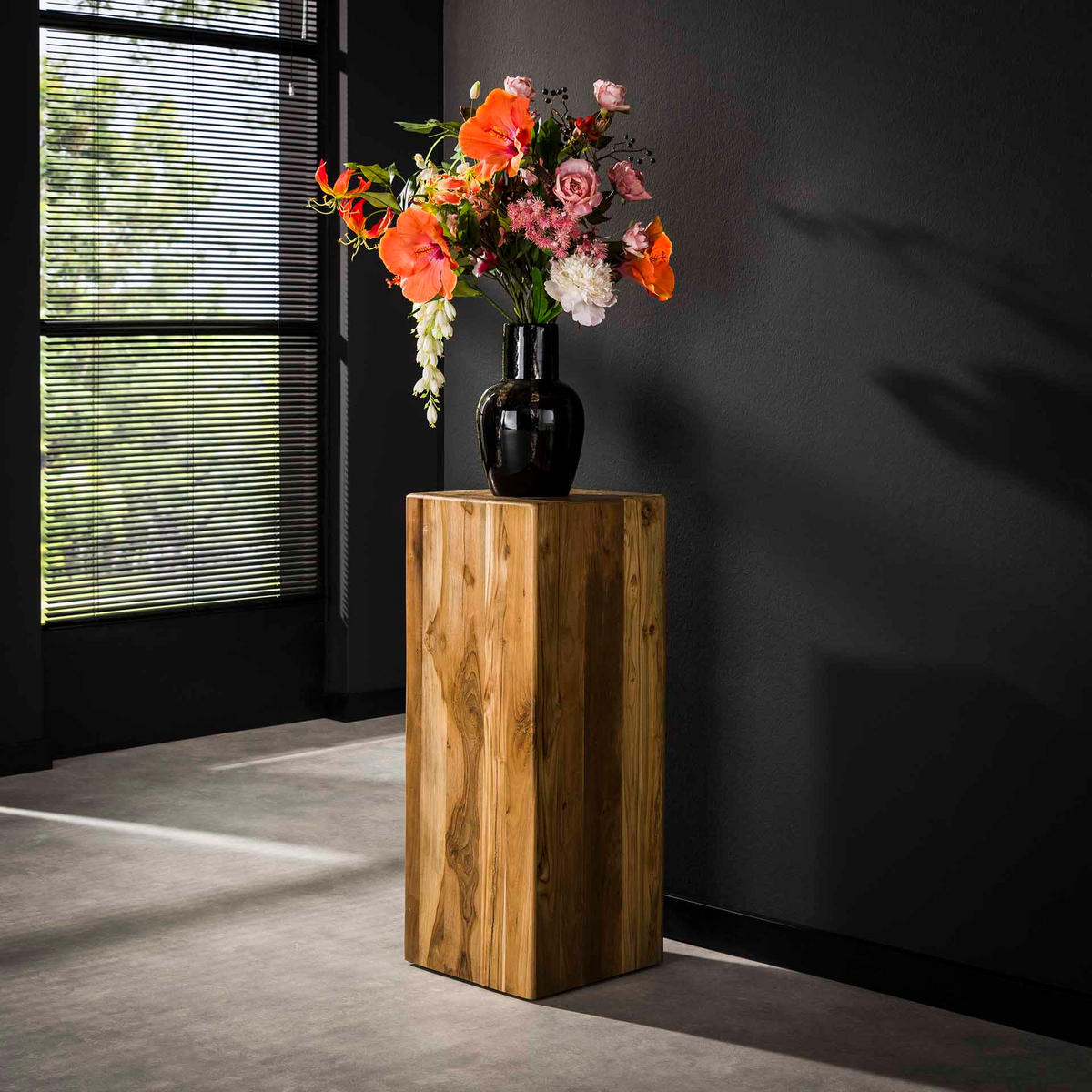 BLUMENSÄULE Bole Braun 35/35/85 cm - Braun, Holz (35/35/85cm) - Hoyz Collection