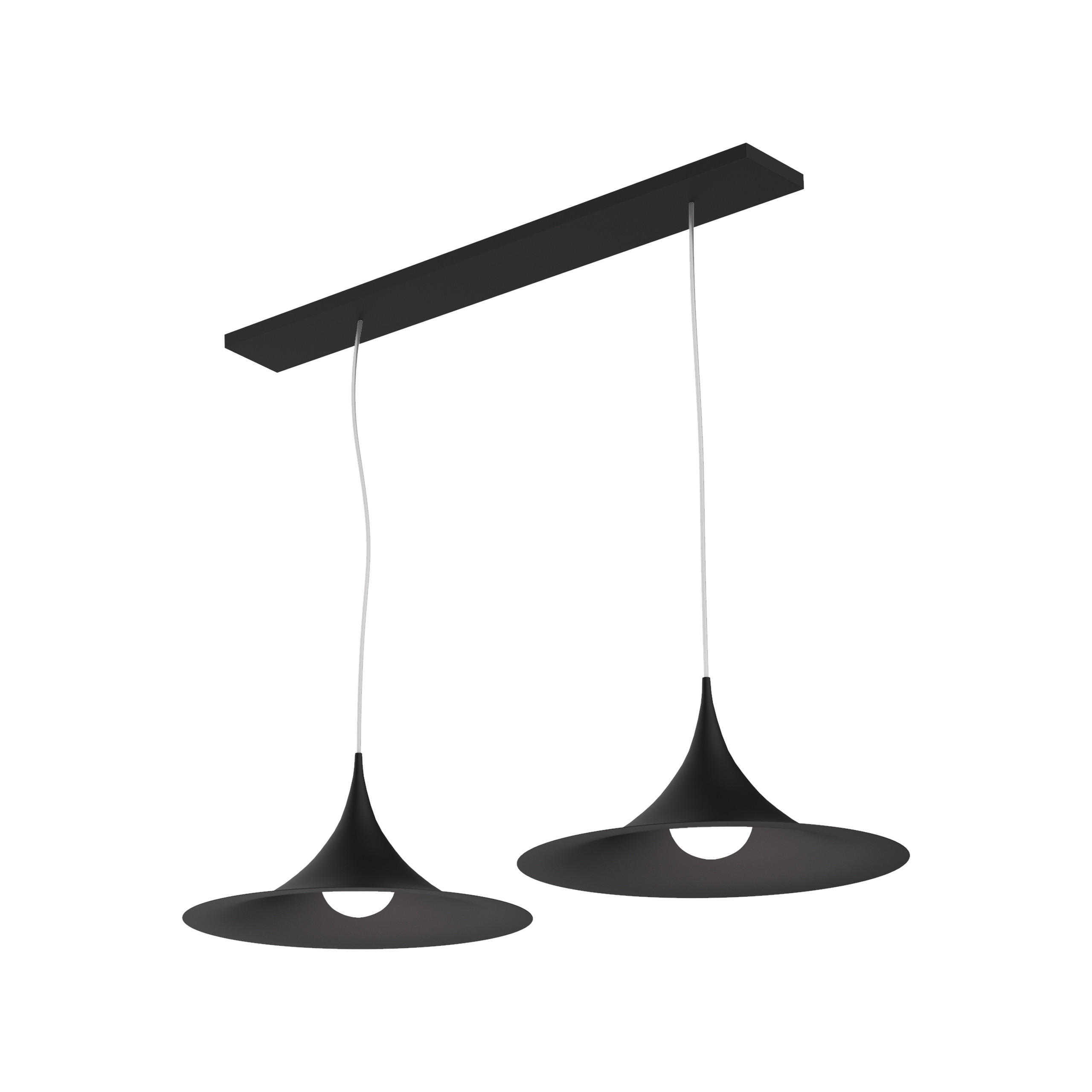 HÄNGELEUCHTE Louie X2 - Schwarz, Metall (33/70/16cm) - Lumicom
