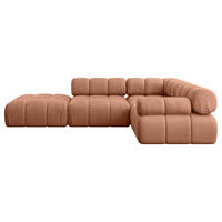 ECKSOFA modulares Sofa Felto-L1 - 285x190x70 cm Apricot Velours - Koralle, Holzwerkstoff/Textil (285/190cm) - ALTDECOR