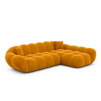 ECKSOFA Liva Senf Samtstoff L-Form Rechts - Currygelb, Textil (160/265cm) - VAROYAL