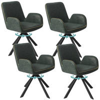 ARMLEHNSTUHL-SET 4 Stück in Lederlook(YZ7) - Dunkelgrün, Textil (56/82/59cm) - HOMAVO