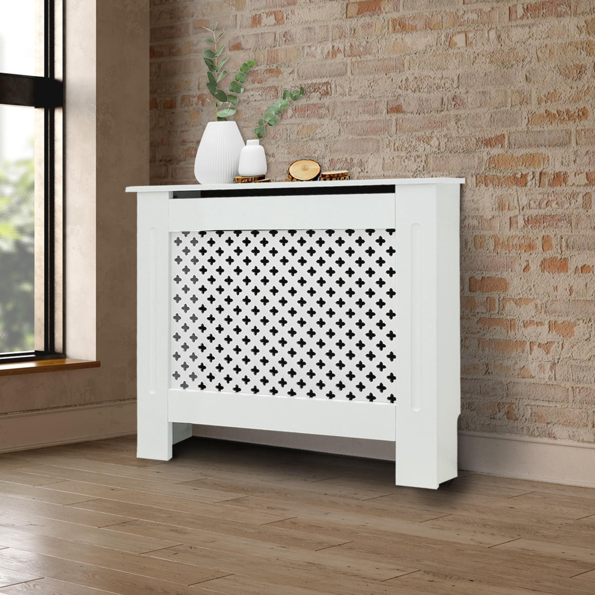 OBLOŽENÍ RADIÁTORU s voštinovým vzorem 78 x 19 x 82 cm, bílé - bílá, kompozitní dřevo (19/78/82cm) - ECD-Germany