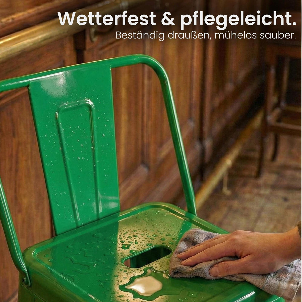 BARHOCKER 2er Set Metall Grün - Grün, Metall (44/96/43cm) - CLP