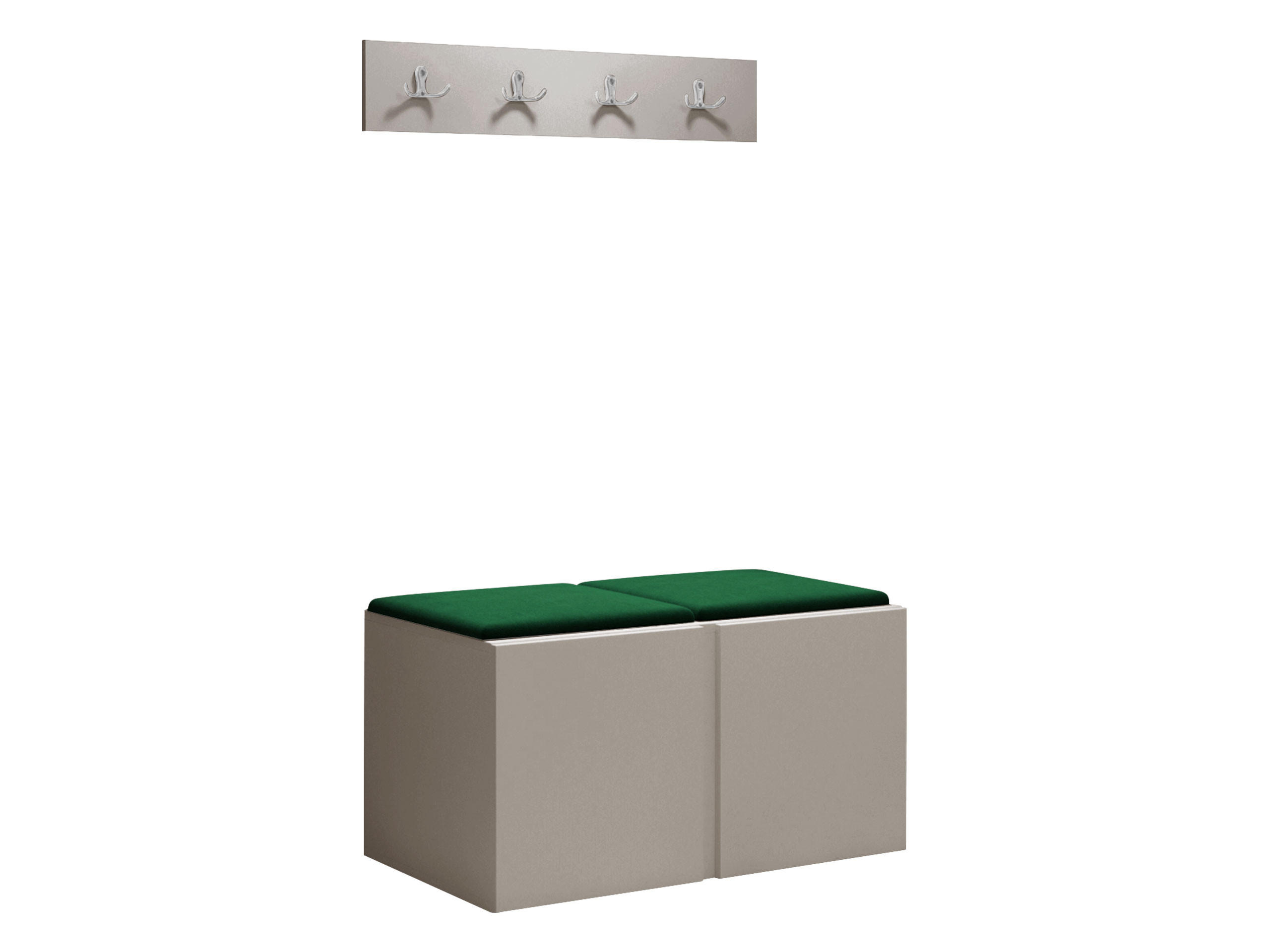 GARDEROBEN-SET Orion VI - Kaschmir/Grün, Holzwerkstoff/Kunststoff (84/42/46cm) - MIRJAN24