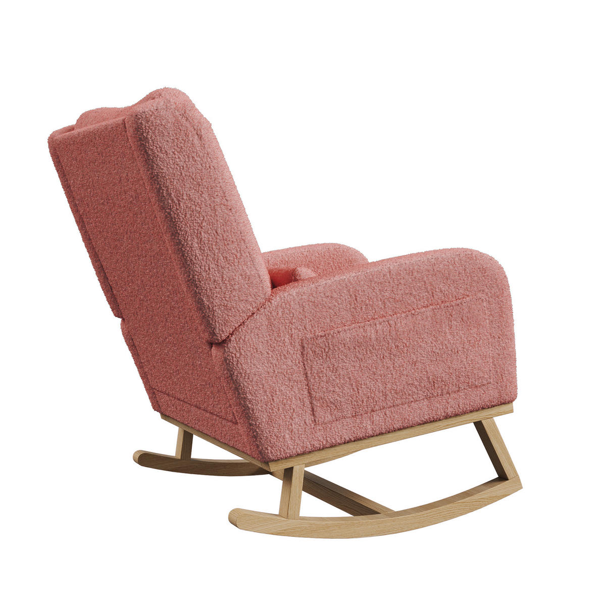 SCHAUKELSTUHL Teddyplüsch, rosa, ergonomisch, Komfortstuhl mit Rückenlehne - Rosa, Textil (52/96/93cm) - EuroLiving