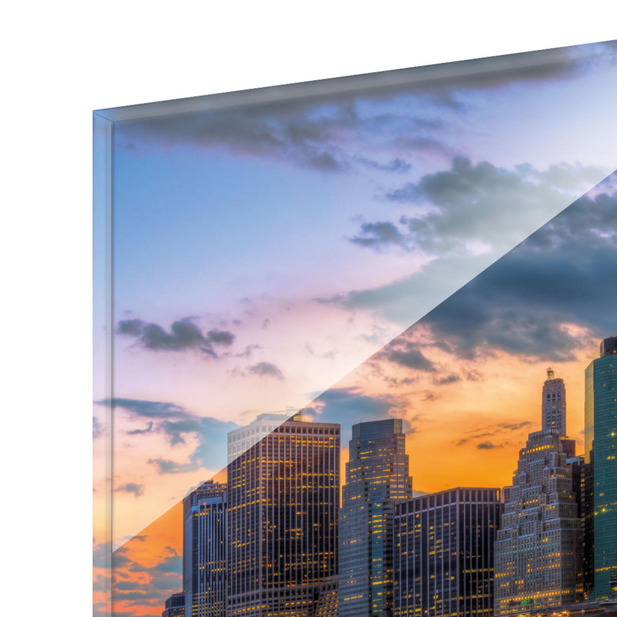 BILDER-SET aus Glas je 50x50 cm New York Skyline - Anthrazit, Glas (150/50cm) - artissimo
