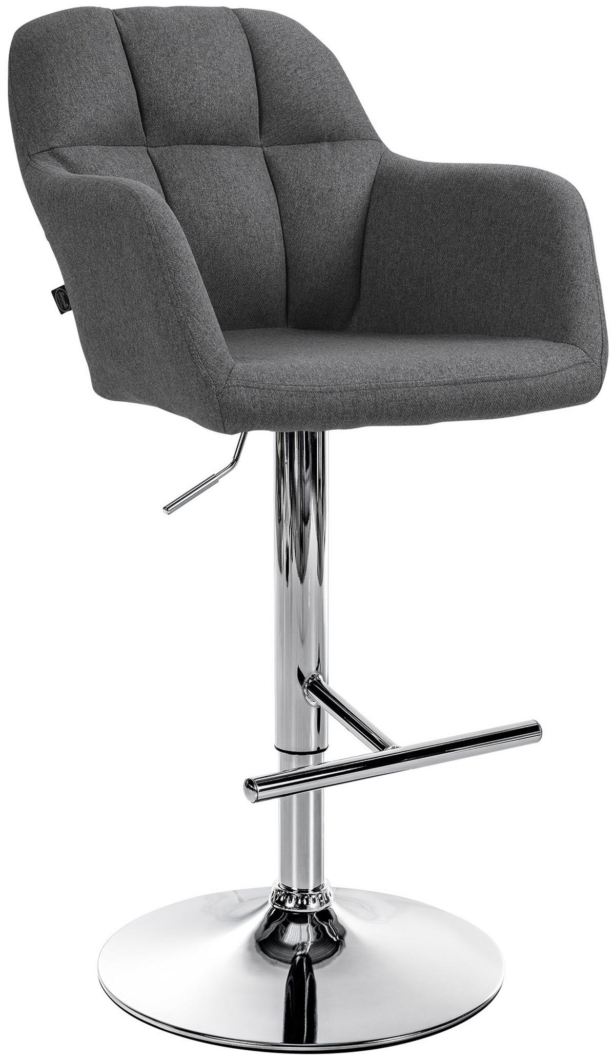 BARHOCKER Nardo Stoff chrom dunkelgrau - Chromfarben/Dunkelgrau, Textil/Metall (57/118/59cm) - TPFLiving