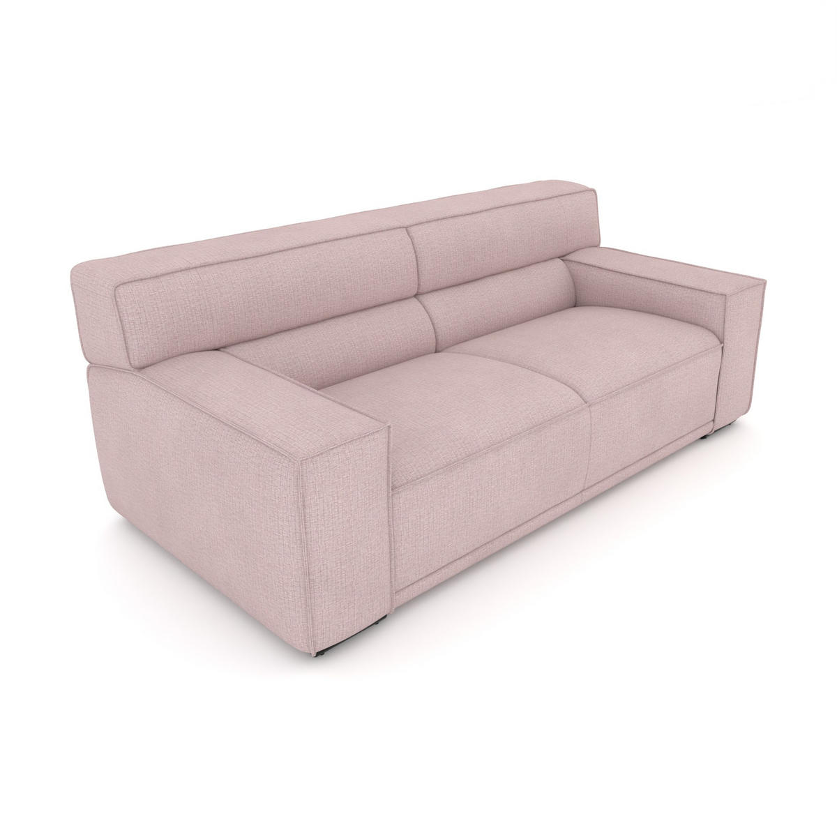 3-SITZER Umea Chenille Rosa 204/106/78 cm - Altrosa, Kunststoff/Textil (204/78/106cm) - foamnova
