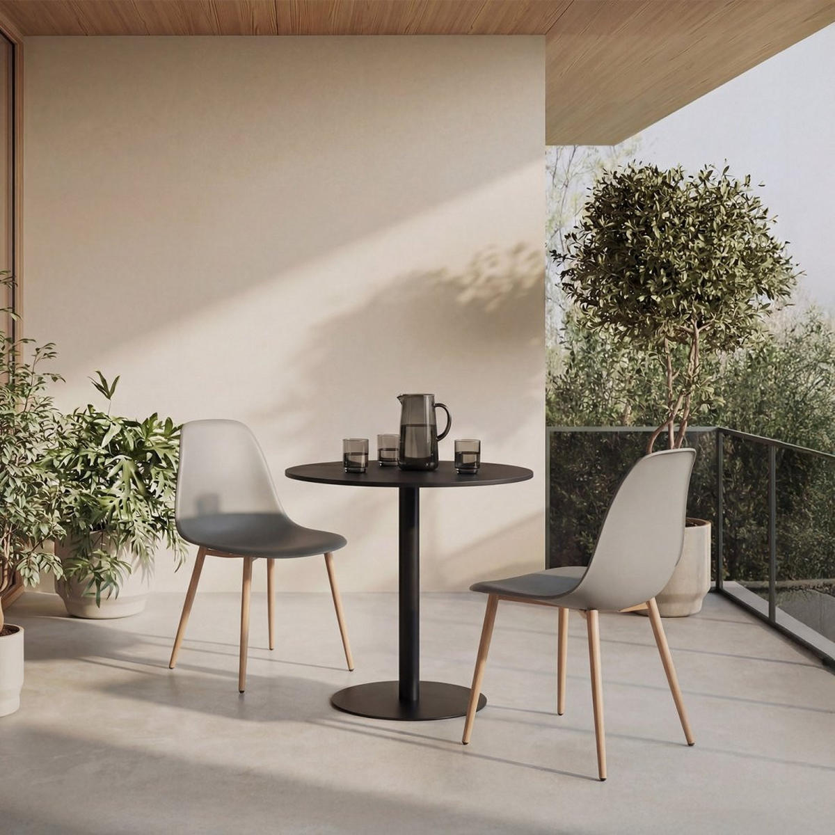 ESSZIMMERSTUHL Nina Grau 45 cm x 80 cm 6er-Set - Grau, Kunststoff (45/80/53cm) - Klast Home