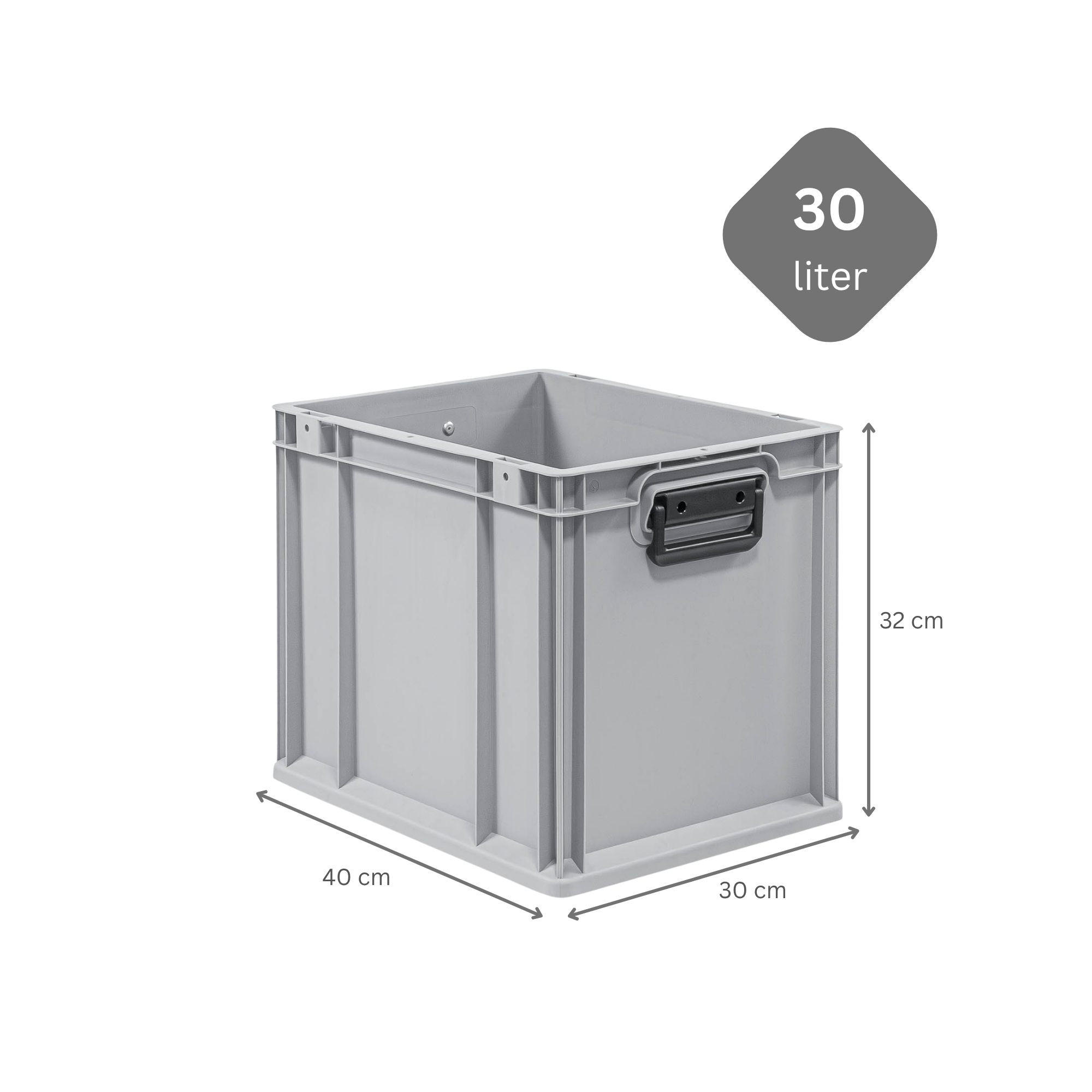 EUROBOX Nextgen Portable Duo 32x30x40cm 30 Liter - Grau, Kunststoff (30/32/40cm) - PROREGAL