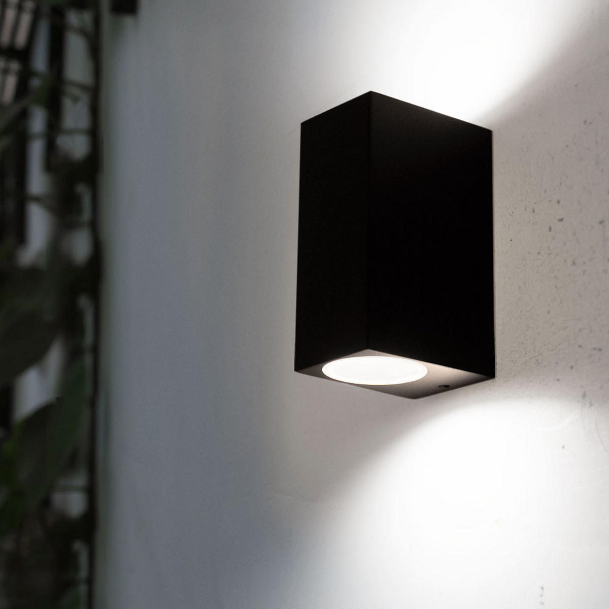 LED AUSSEN-WANDLEUCHTE Aluminium Schwarz - Schwarz, Metall (6.8/15/9.2cm)