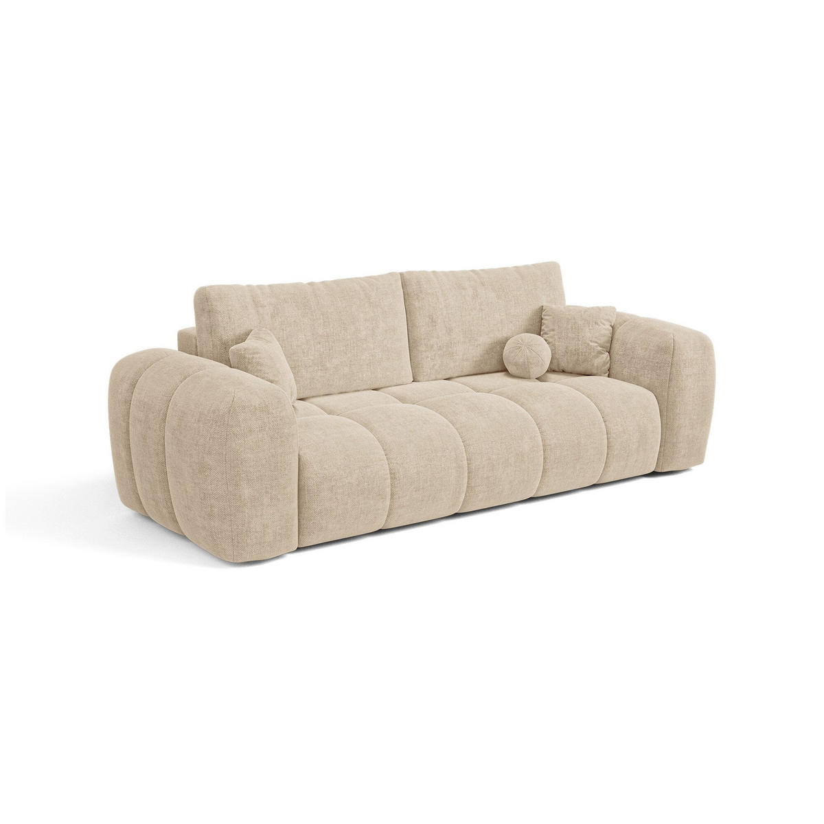 SCHLAFSOFA mit Stauraum SKY Köpergewebe Beige 260cm - Beige, Textil (260/75/100cm) - Premium Interiors