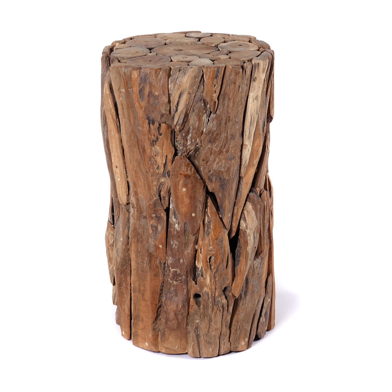 DEKO-SÄULE Malea 60 Massivholz, rund, für Pflanzen, Kerzen naturfarben - Naturfarben, Holz (35/60/35cm) - CREEDWOOD