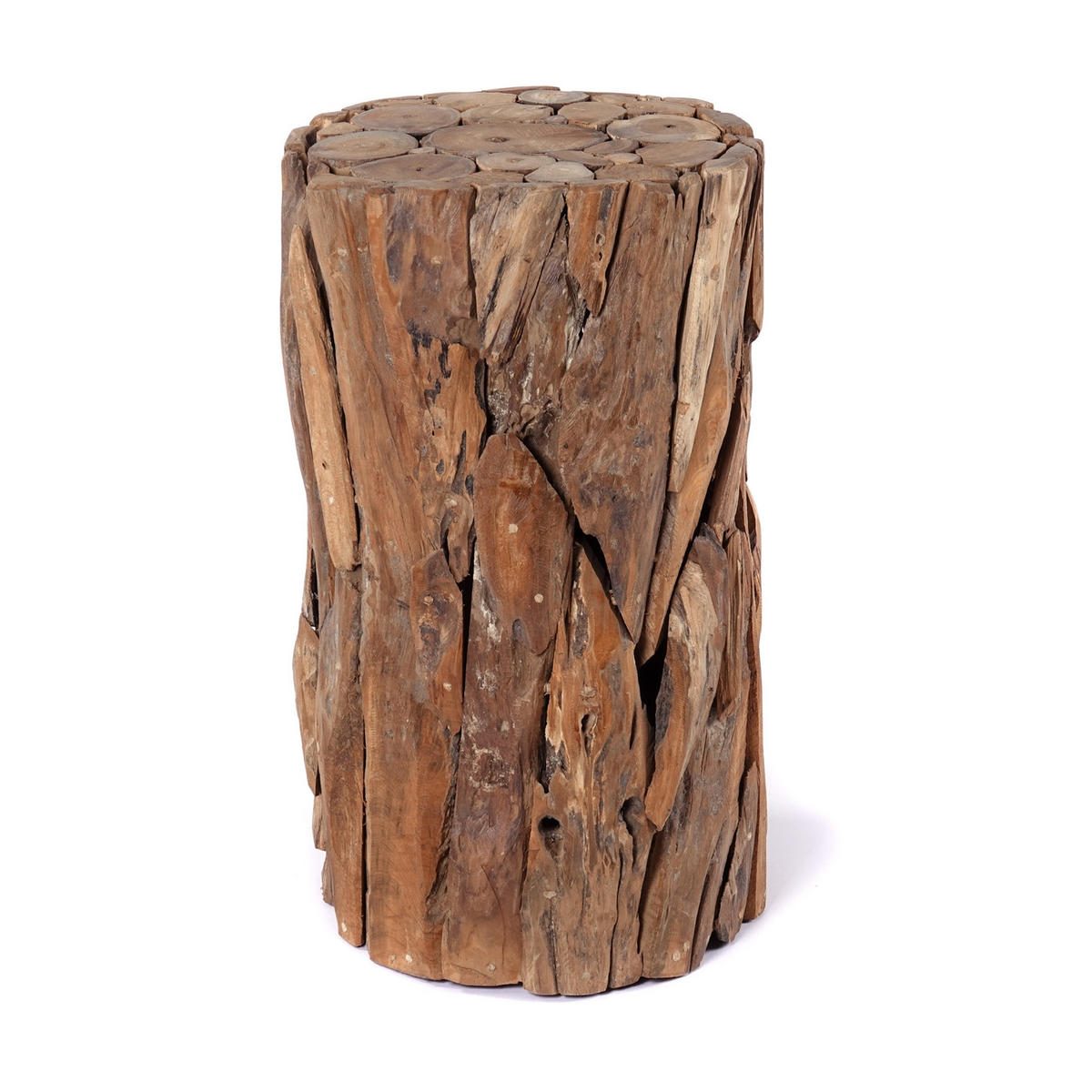 DEKO-SÄULE Malea 60 Massivholz, rund, für Pflanzen, Kerzen naturfarben - Naturfarben, Holz (35/60/35cm) - CREEDWOOD