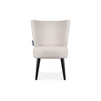COCKTAILSESSEL APPA uf hohen schwarz lackierten Beinen aus Buchenholz, aus recyceltem Boucle-Stoff, Creme/Schwarz - Creme/Schwarz, Holz/Textil (63/89/65cm) - KONSIMO®
