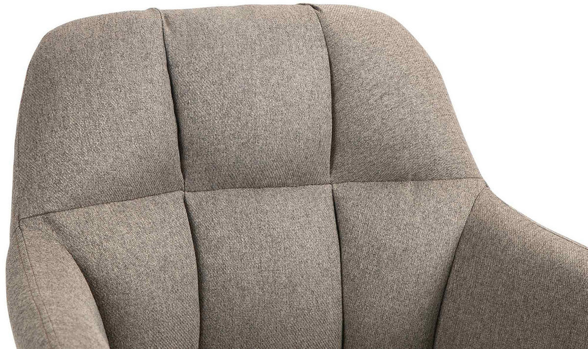 BARHOCKER Nardo Stoff chrom taupe - Taupe/Chromfarben, Textil/Metall (57/118/59cm) - TPFLiving