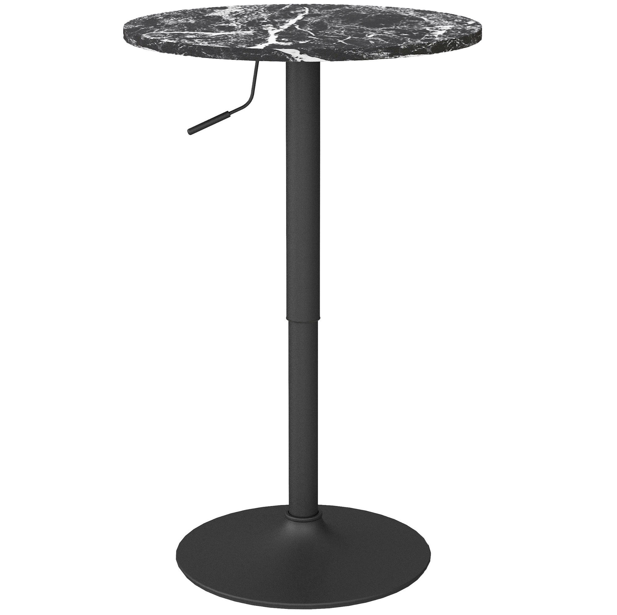 COUCHTISCH Ø60 cm schwarz aus Holzwerkstoff mit Höhenverstellung - Schwarz, Holzwerkstoff (60/60/93.5cm) - OKMYHOME