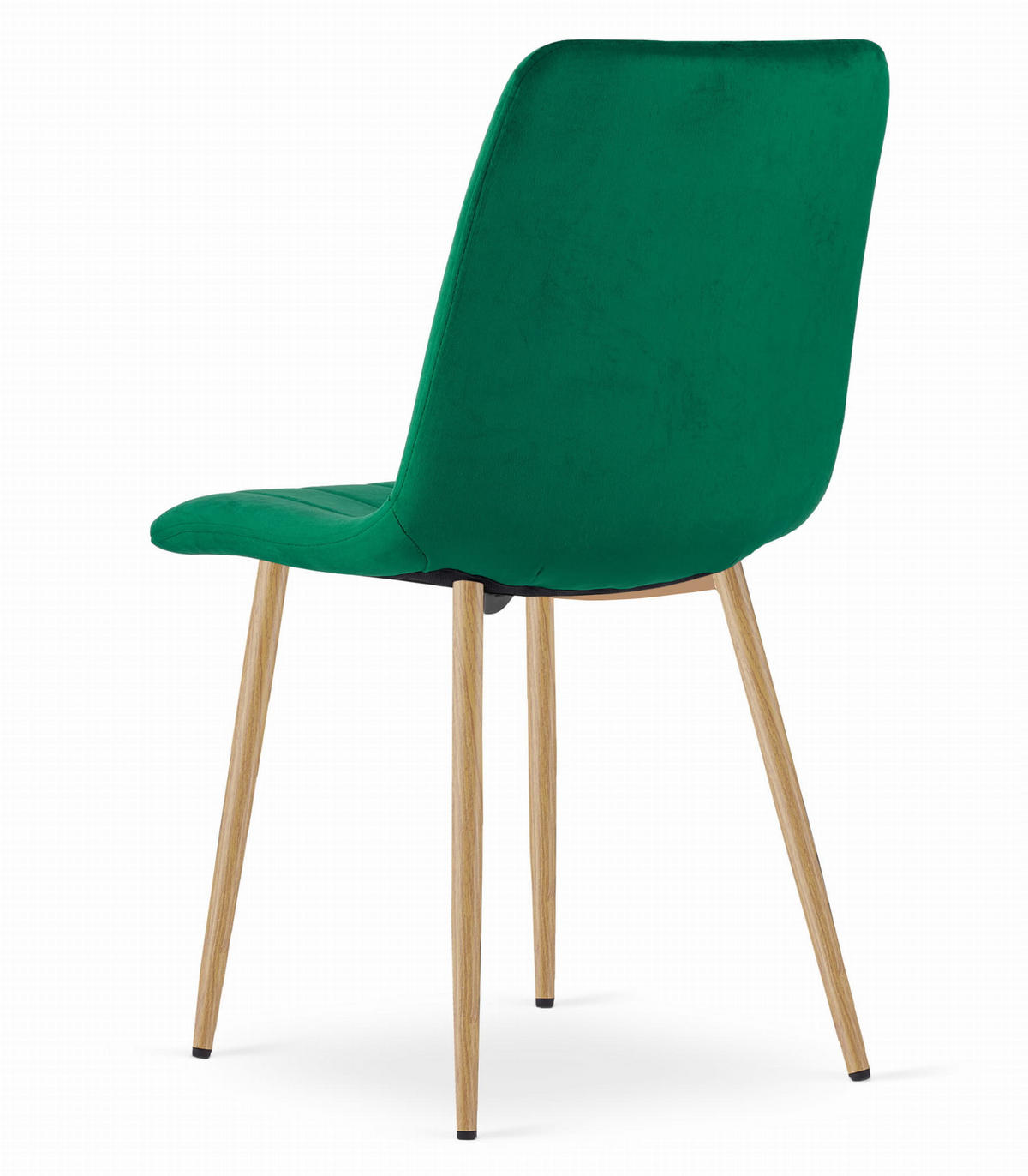 STUHL ORSARA 6-er Set, Grün, Metallbeine in Holzfarbe, mit Samtstoff gepolstert - Grün, Textil/Metall (43/90/51cm) - Komodee