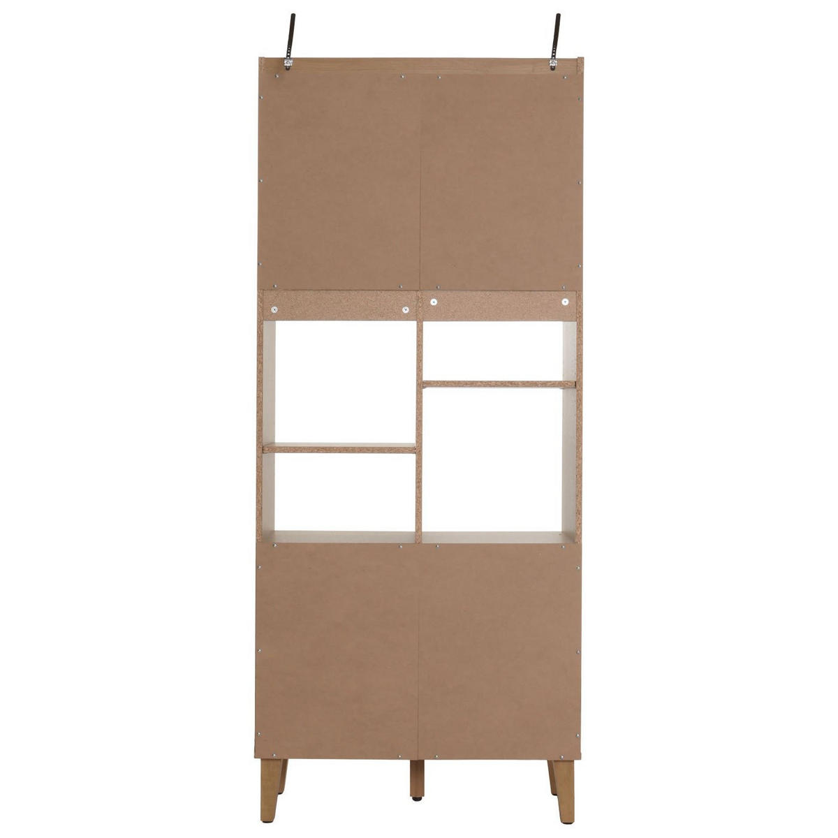 BÜCHERREGAL 178x75x35cm Schiebetür 8 Staufächer MDF natur - Naturfarben, Holz (75/178/35cm) - BERLINLODGE