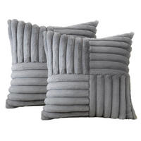 KISSENHÜLLE UNI Plüsch & Samt 45/45 cm - Grau, Textil (45/45cm) - Kaket