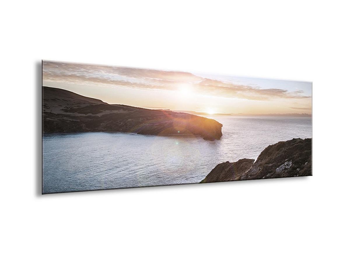 GLASBILD 80x30 cm Sonnenuntergang - Gelb, Glas (80/30cm) - artissimo