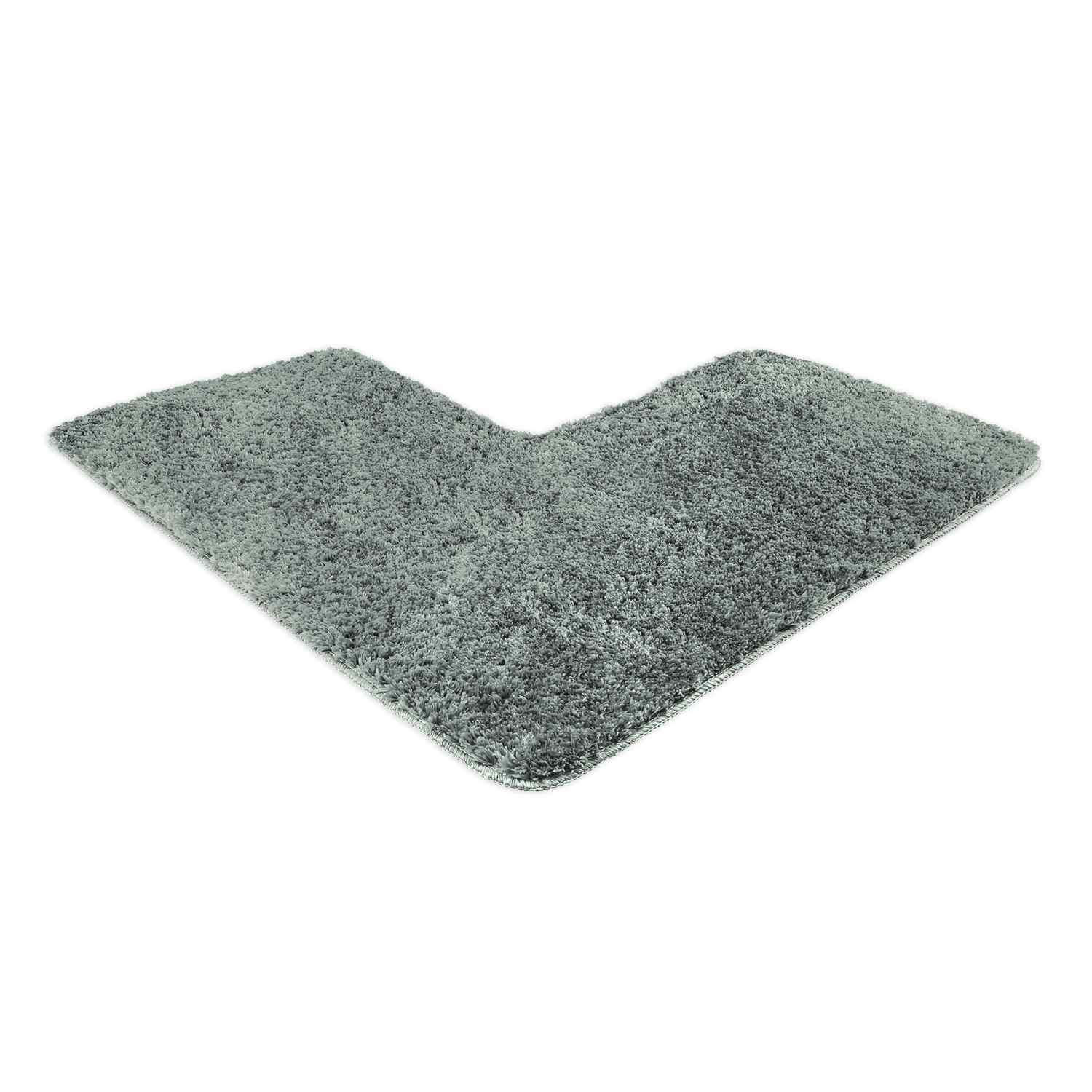 WohnDirect Eckbadematte Grau 100x100 cm