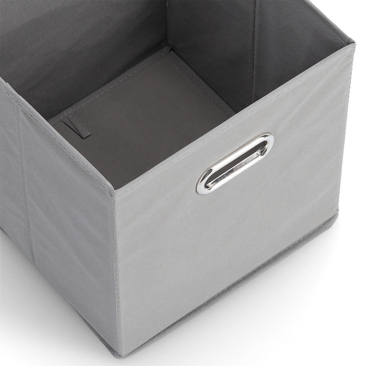 AUFBEWAHRUNGSBOX mit Griff, Vlies - Grau - Grau, Textil (28/28/28cm) - Zeller Present