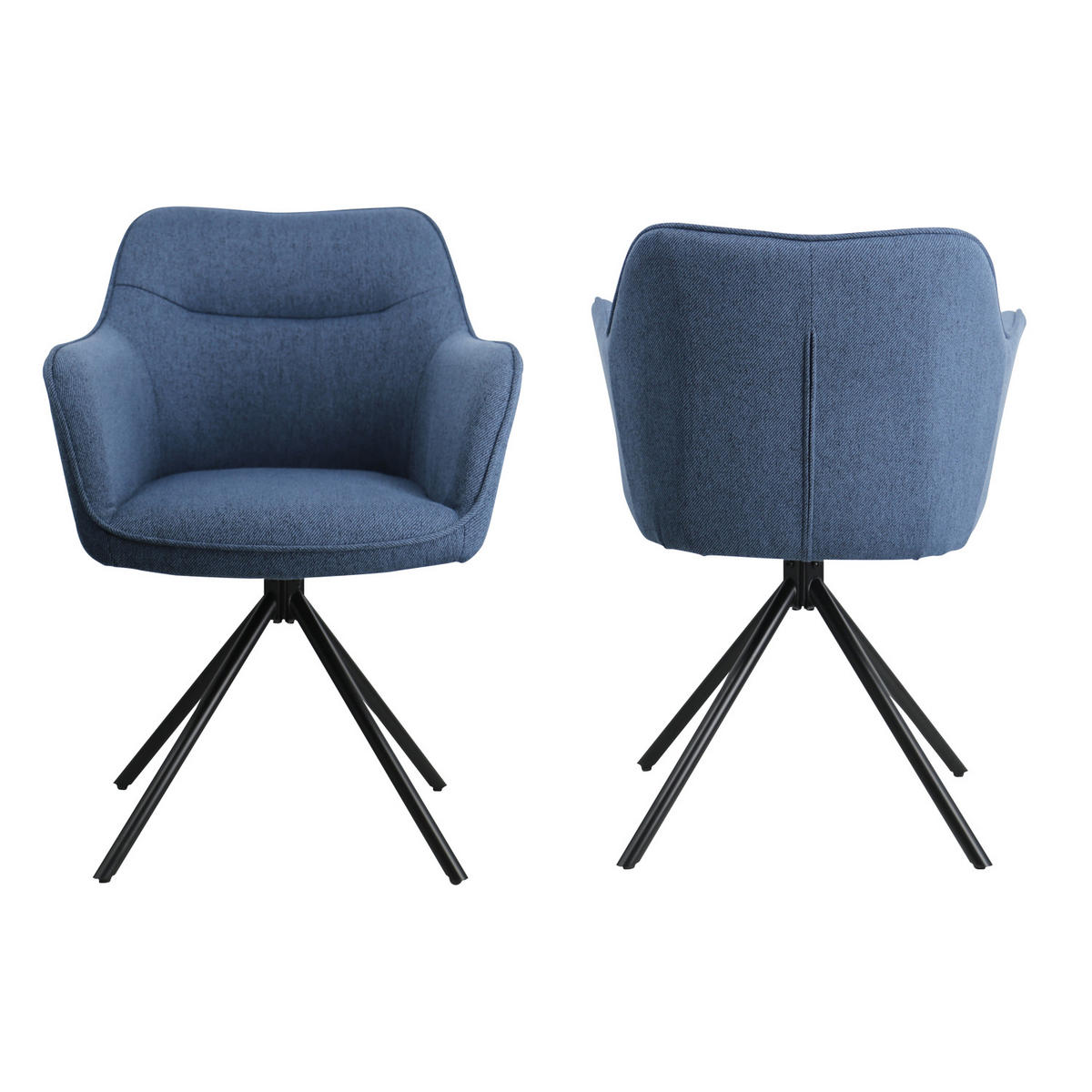 STÜHLE Danna Blau 2er-Set - Blau, Textil (58/80.5/59cm) - Happy Garden