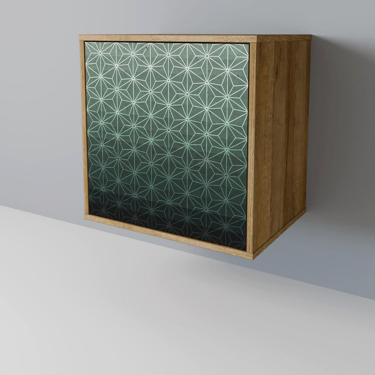 SIDEBOARD ORNAMENTAL GLIMMER, Eichefarben, 57,5x42x77,5 cm, Schräge Buchenholzfüße - Eichefarben/Buchefarben, Holzwerkstoff/Buchenholz (57.5/77.5/42cm) - SpaceRebels
