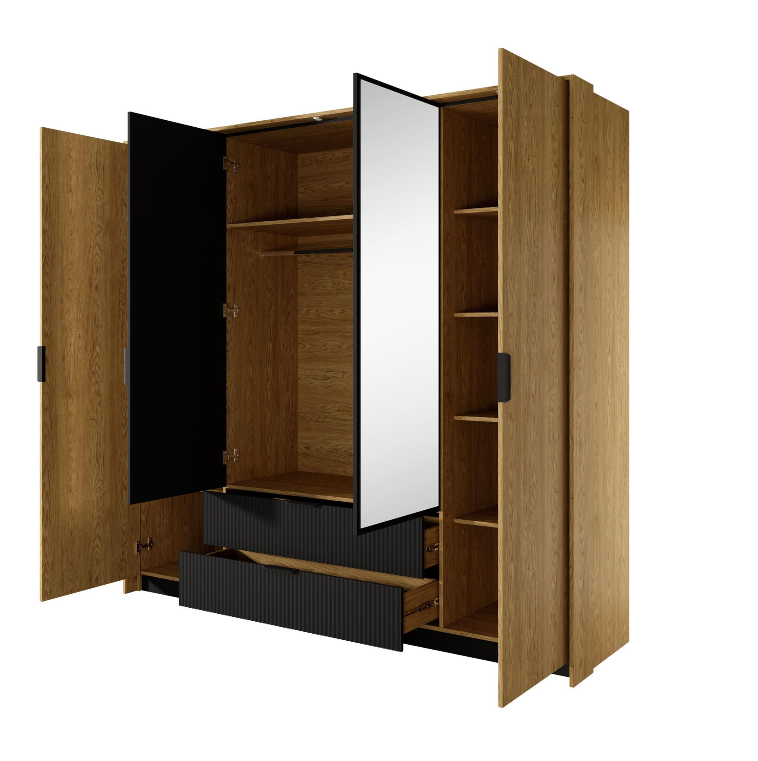 DREHTÜRENSCHRANK - Kleiderschrank BASTAD A 220 - Braun, Holzwerkstoff (224/210/59cm) - Möblo