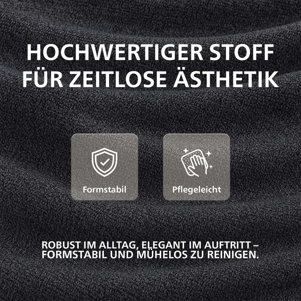 ARMLEHNENSTUHL 2er Set Stoff Dunkelgrau - Dunkelgrau/Schwarz, Textil/Metall (59/87/59cm) - CLP