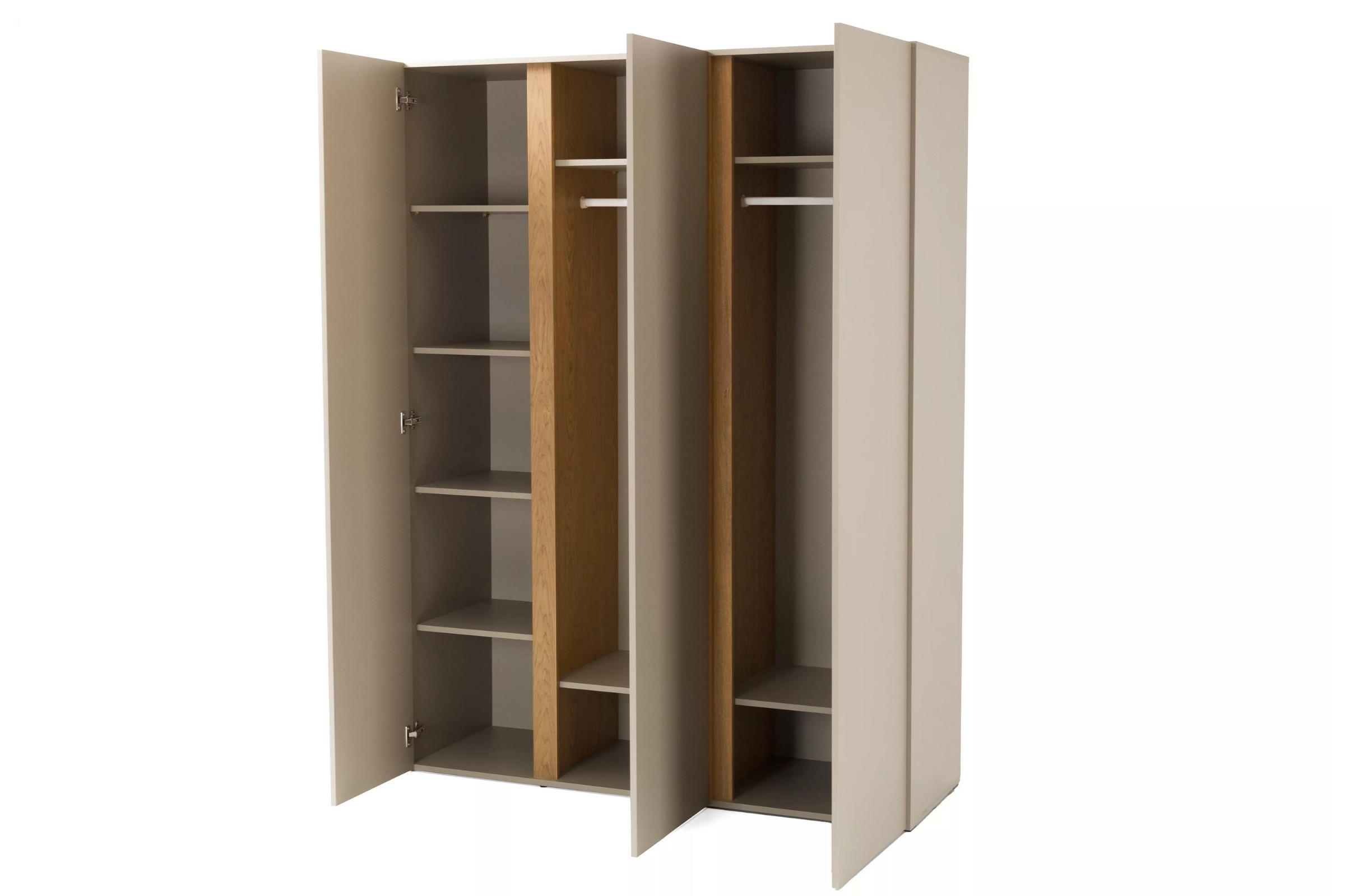 KINDERKLEIDERSCHRANK LIBU 01 dreitürig 145/50/195 in Sandbeige / Geölte Eiche - Eichefarben/Beige, Holzwerkstoff (145/195/50cm) - Deine Möbel 24