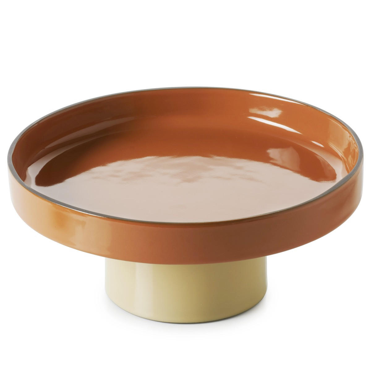 TORTENSTÄNDER CARACTERE S 23 cm ZIMT/MUSKAT - Currygelb/Terracotta, Keramik (23/10/23cm) - Revol Porcelaine France