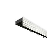 VORHANGSCHIENE SH, 1-läufig, Schiene schwarz, Blende 5 cm weiß-esche, 180 cm - Eschefarben, Kunststoff (4.7/1.7/180cm) - SN Deco